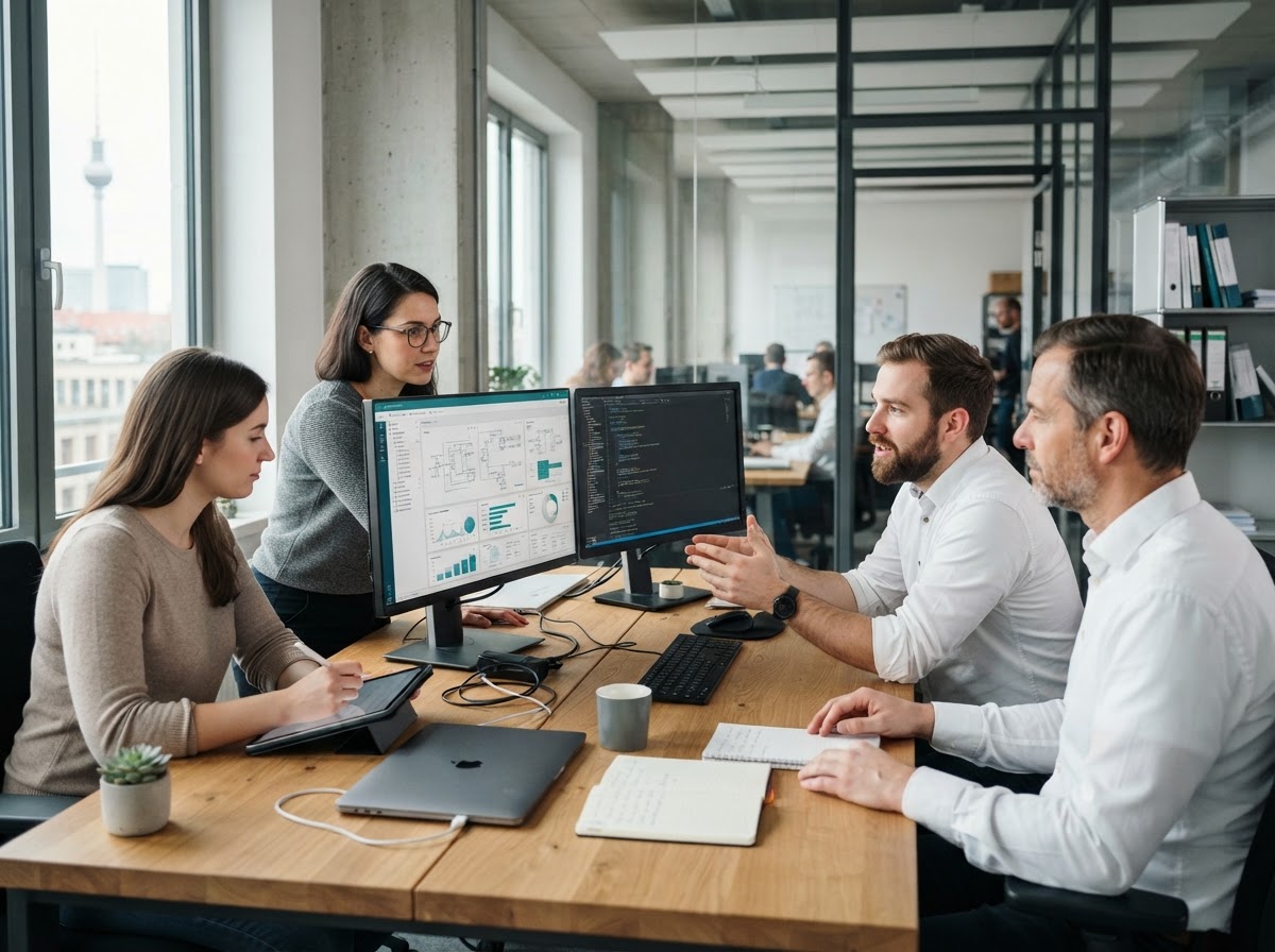 Fovqium Team bei der Arbeit an der Analyseplattform